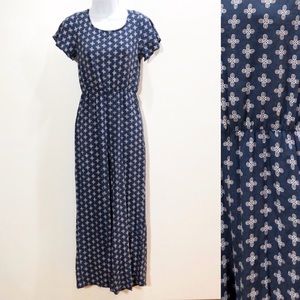 Francesca's Blue Rain blue floral jumpsuit